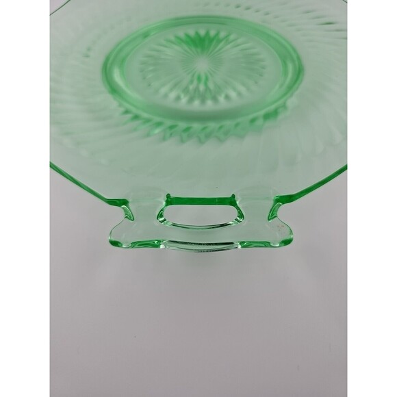 Uranium Glass - Imperial Twisted Optic Cake Plate 11in diameter - Picture 10 of 14